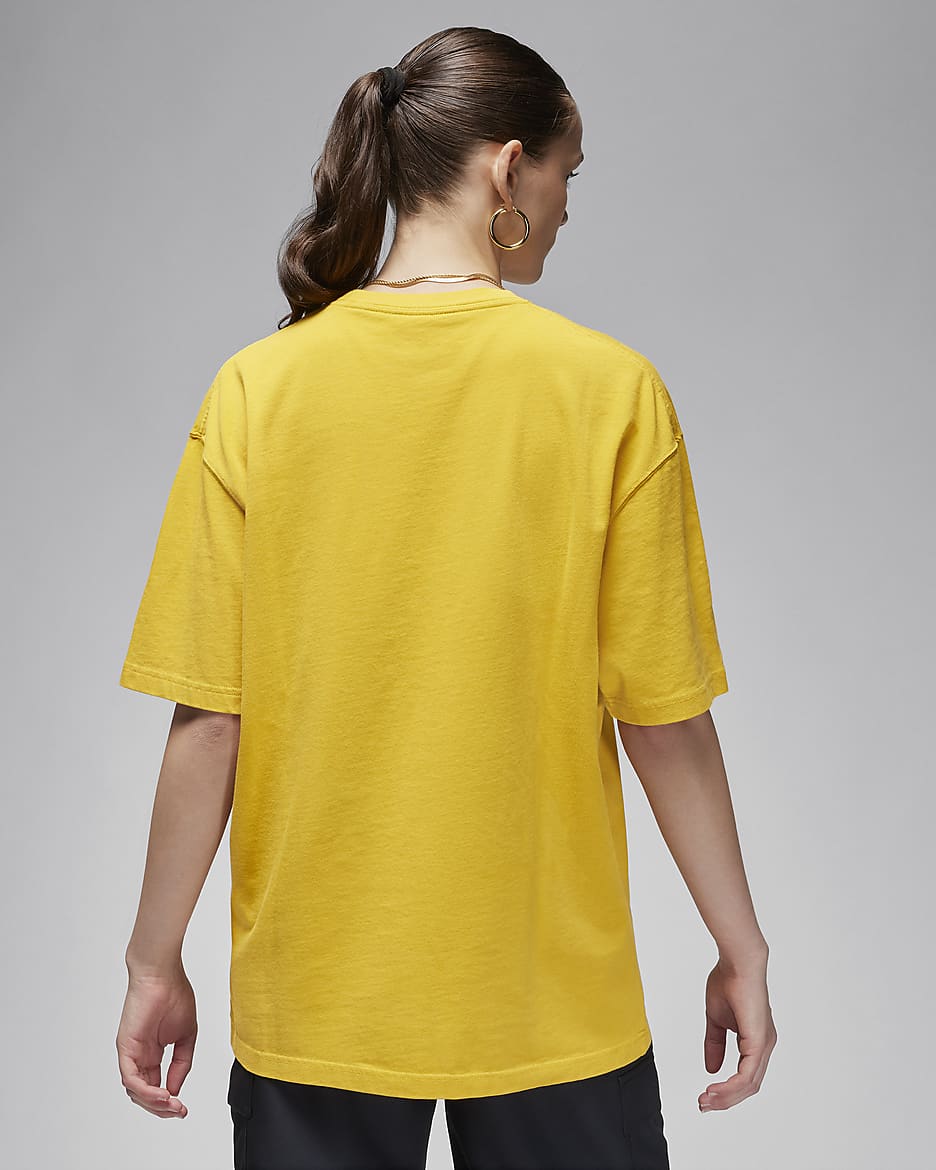 Jordan Women s Oversized Graphic T Shirt Yellow Ochre